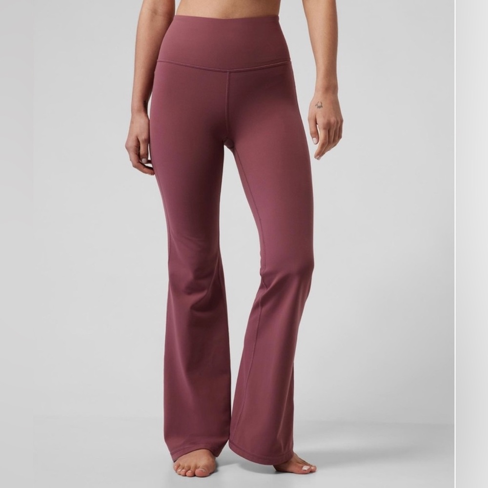 Athleta pink flared leggings